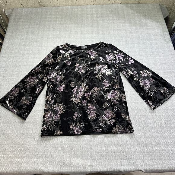 The Limited Collection Top Medium Velvet Burnout Floral Lined Whimsigoth Witchy - Picture 1 of 11